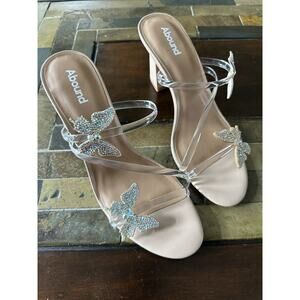 Abound‎ Women's Butterfly Kimora Clear Strap Beige Sandal Shoe Size 10M New